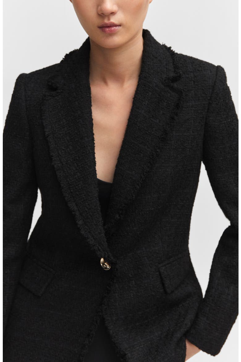 Tweed Blazer, Alternate, color, BLACK