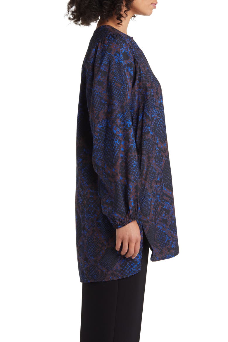 Gabriele Oversize Abstract Print Long Sleeve Tunic Top, Alternate, color, SURF THE WEB