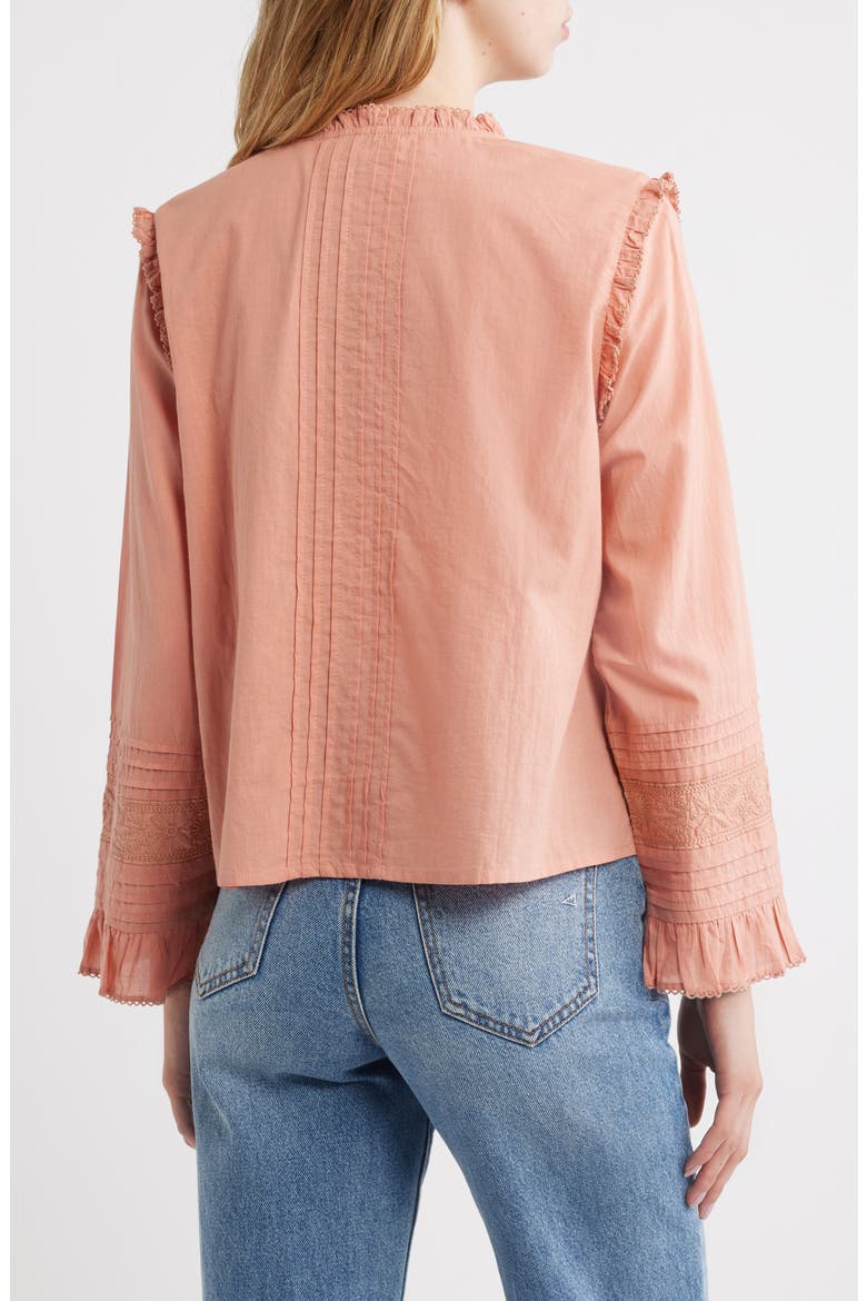 Antoinette Embroidered Organic Cotton Top, Alternate, color, ROSE TAN