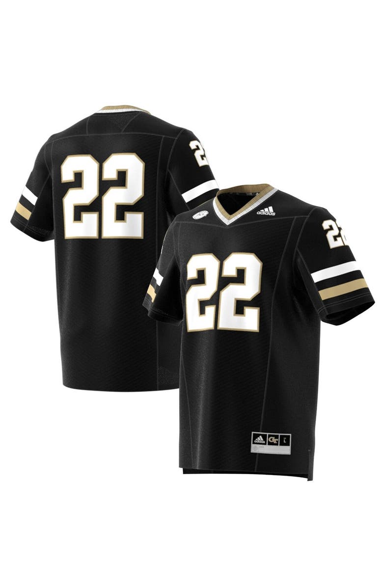 adidas Men's adidas #22 Black Georgia Tech Yellow Jackets Premier Strategy Jersey, Main, color, 