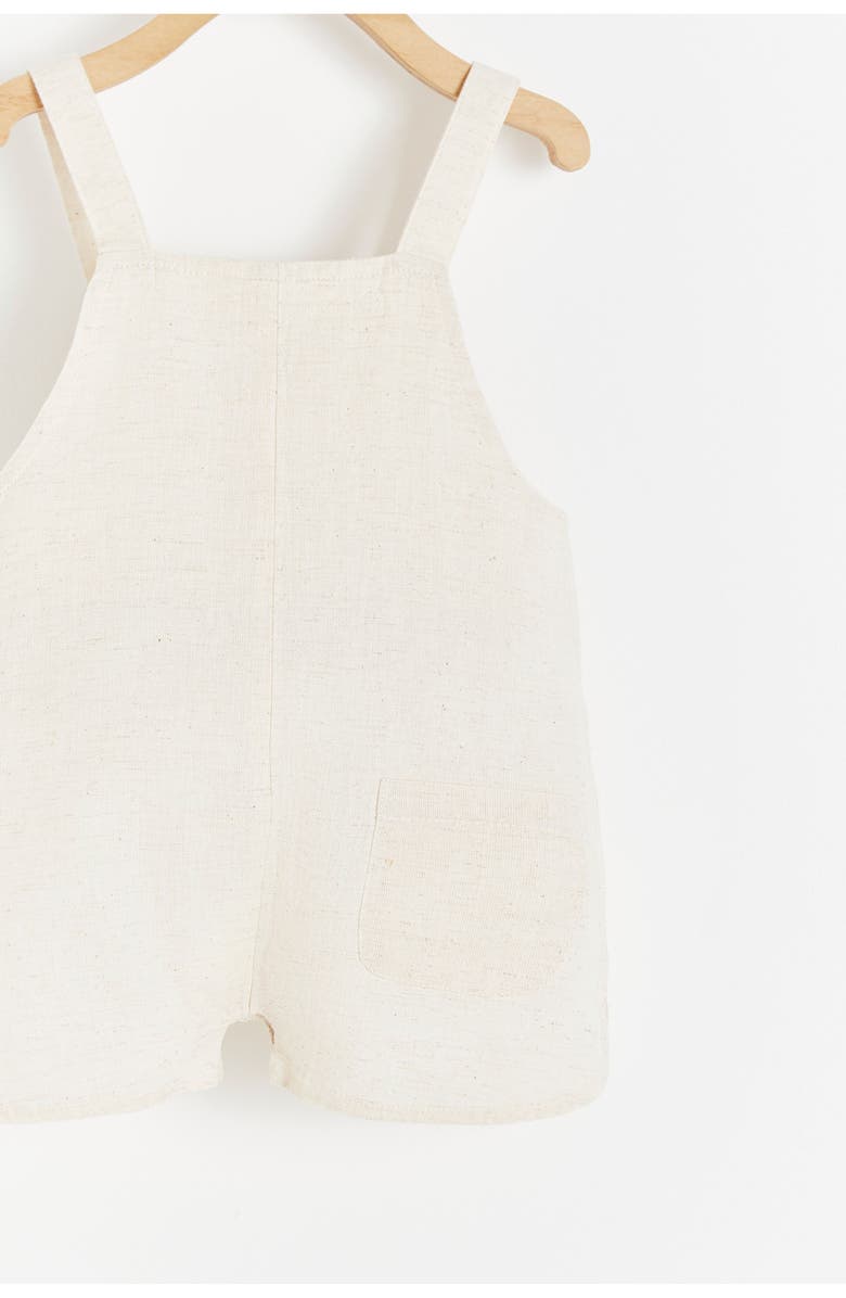 Babycottons Premium Cotton Linen Shortall for Infant, Alternate, color, Ivory