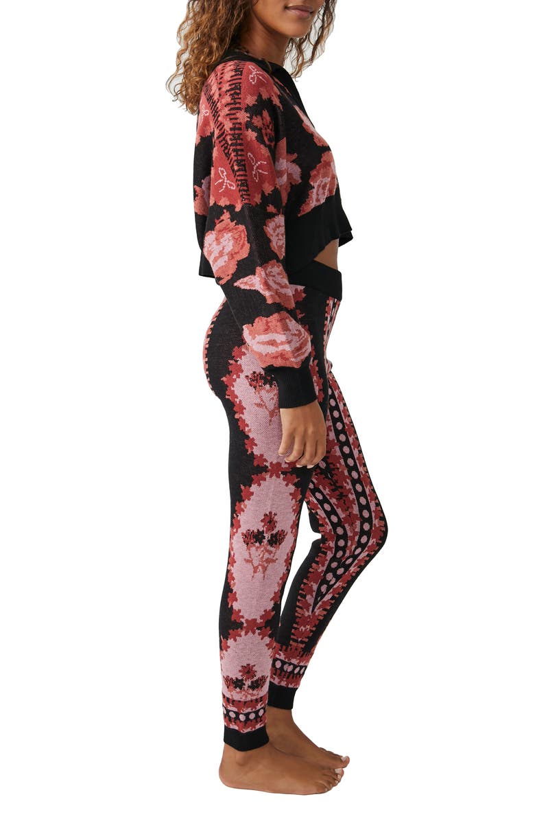 Free People Fuzzy Feelings Crop Sweater & Pants Pajama Set, Alternate, color, 