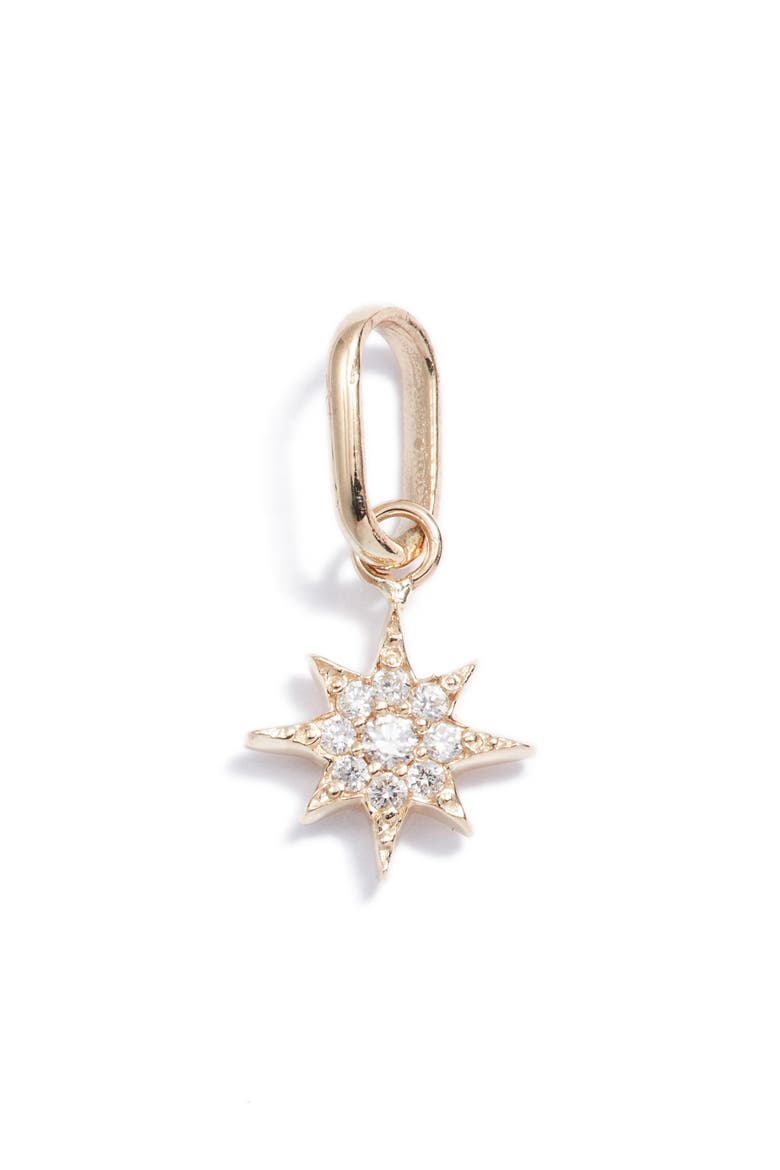 North Star Pendant Charm, Main, color, GOLD/ DIAMOND