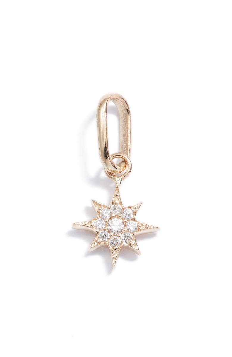Anzie North Star Pendant Charm, Main, color, Gold/ Diamond