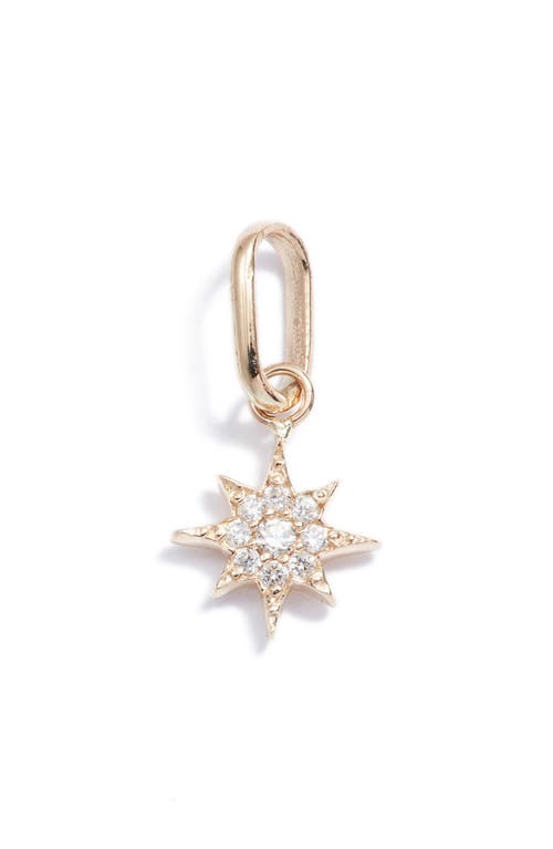 Anzie North Star Pendant Charm in Gold/Diamond 