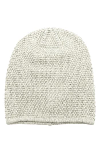Portolano Popcorn Stitch Slouchy Beanie In White