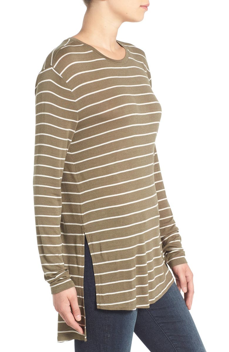 BP. Stripe Long Sleeve Crewneck Tee, Alternate, color,