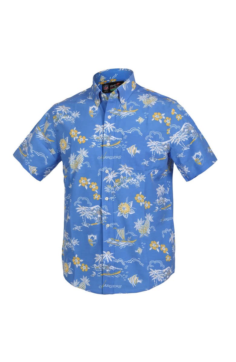 Reyn Spooner Men's Reyn Spooner Powder Blue Los Angeles Chargers Throwback Kekai Performance Button-Down Shirt, Alternate, color, Powder Blue