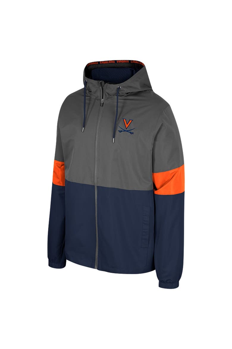 Men's Colosseum Charcoal Virginia Cavaliers Miles Full-Zip Jacket, Alternate, color, Charcoal