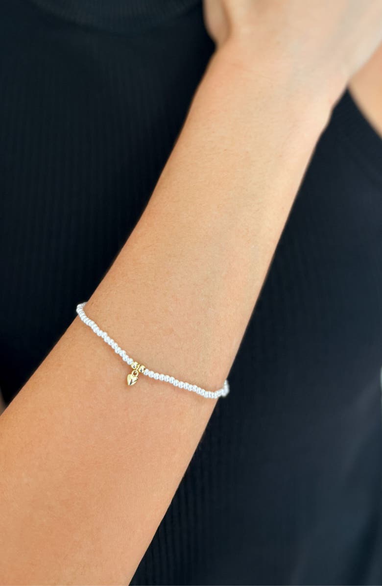 Adornia Heart Pendant Necklace & Pearl Bracelet Set, Alternate, color, Gold