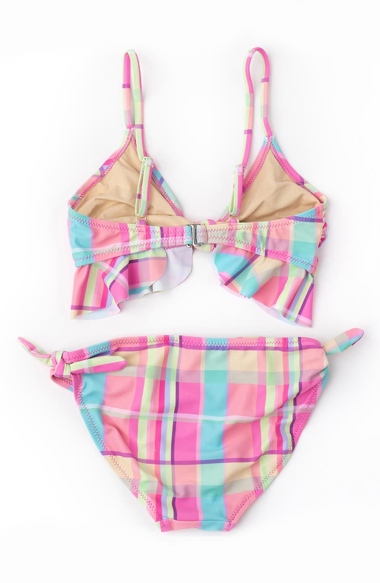 Shade Critters Kids' Ruffle Summer Plaid UPF 50+ 2-Piece Bikini, Alternate, color,