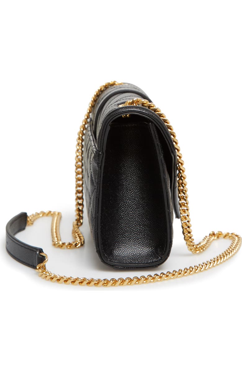 Saint Laurent Small Cassandre Leather Shoulder Bag, Alternate, color,