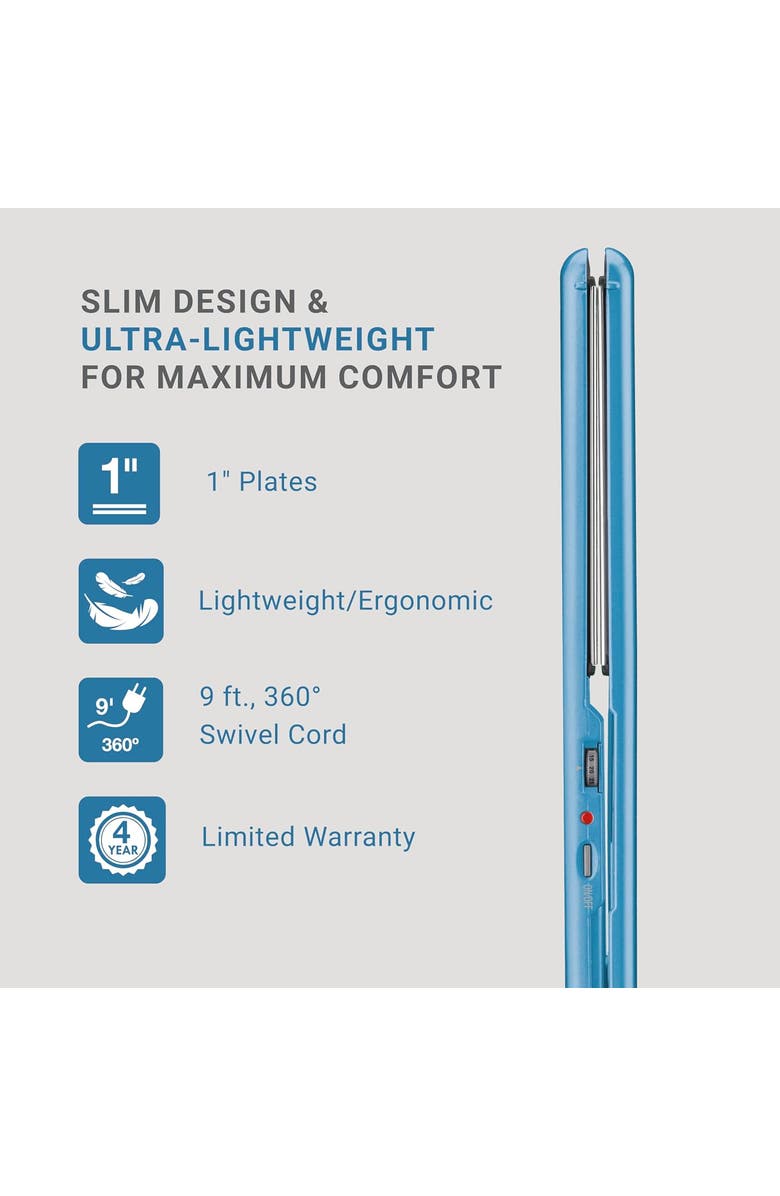 BaBylissPRO Nano Titanium 1" Ultra-Thin Flat Iron, Alternate, color, Blue