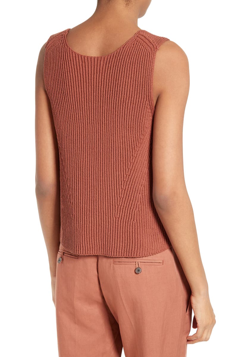 Vince Ribbed Cotton Tank, Alternate, color,