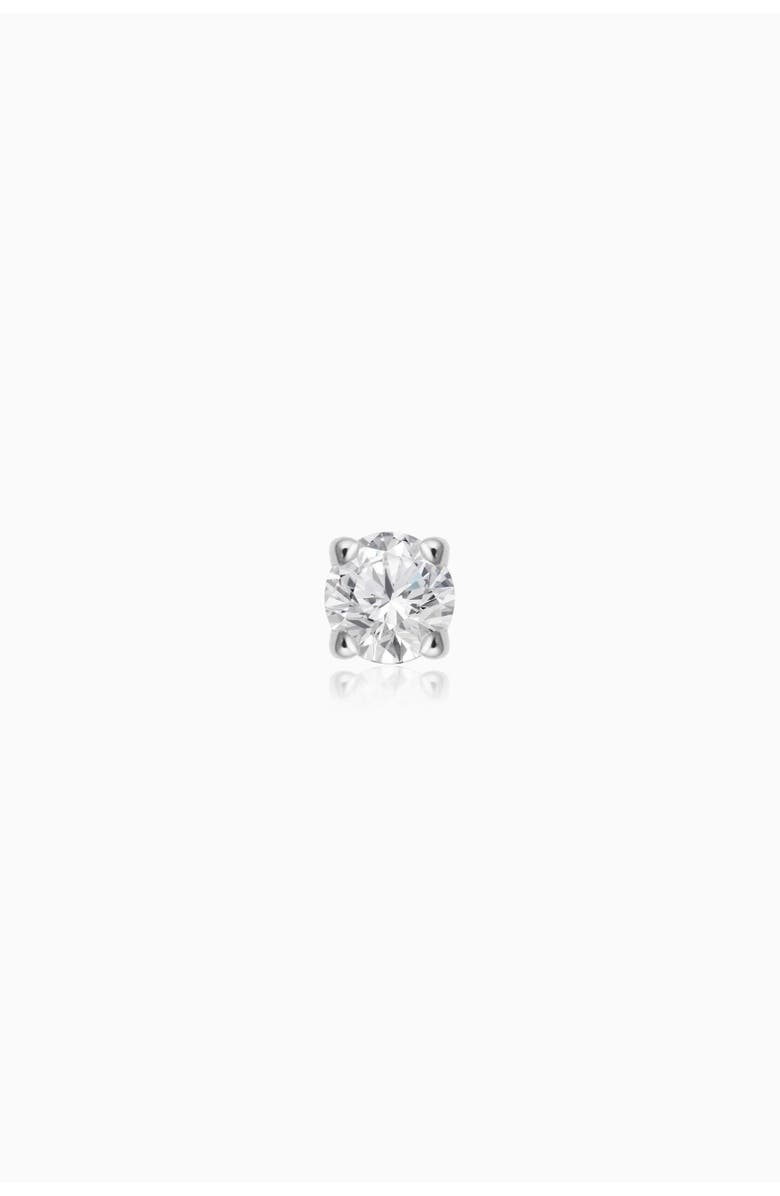Oradina 14K Yellow Gold Shine Bright Diamond Single Mini Stud, Main, color, White Gold