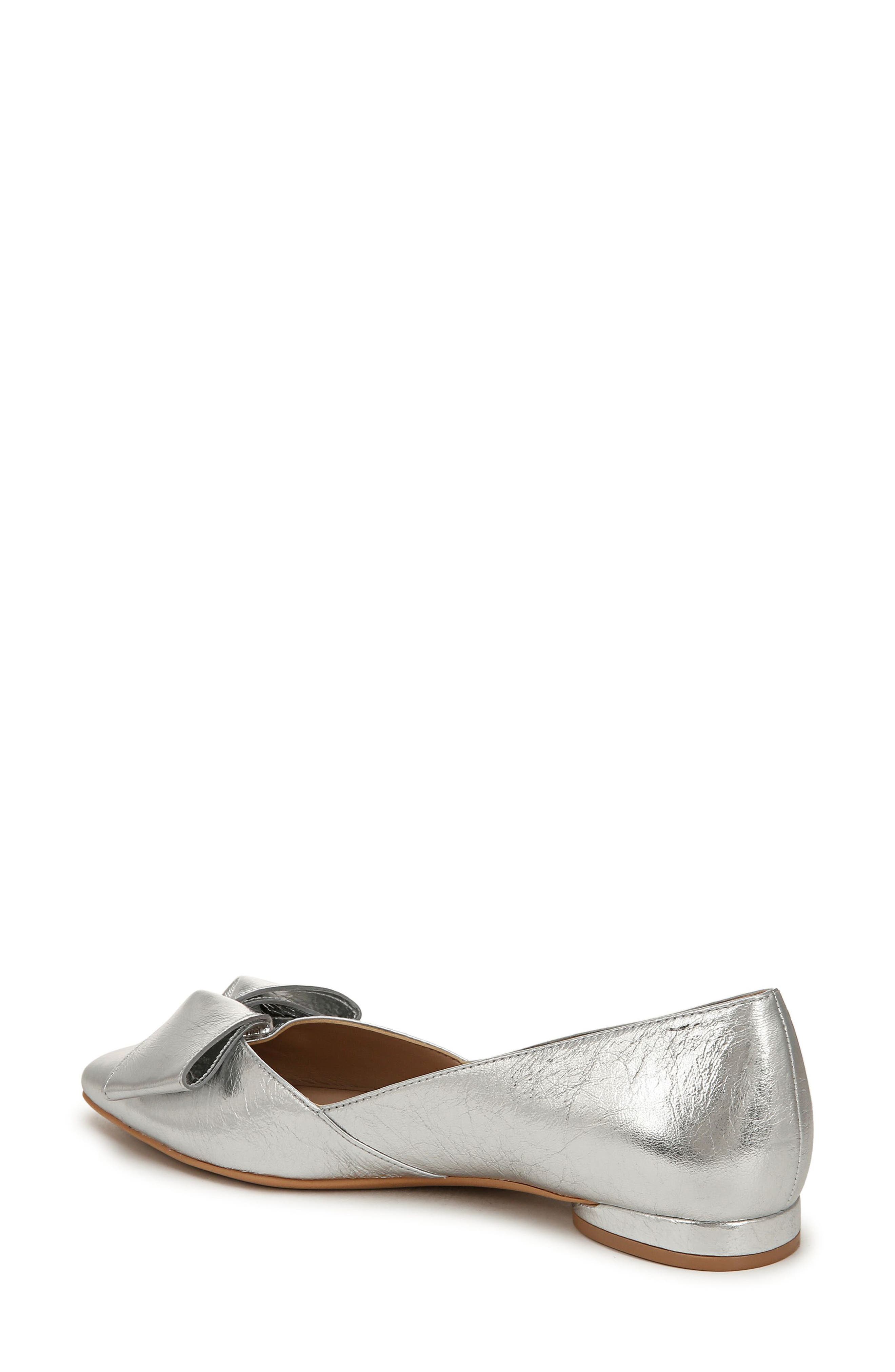 Naturalizer Havana Bow Pointed Toe Flat, Alternate, color, Silver