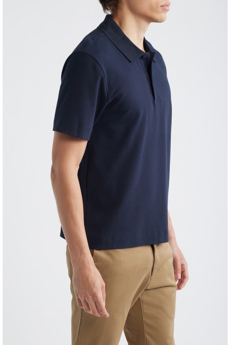 Peach Cotton Jersey Polo Shirt, Alternate, color, COASTAL
