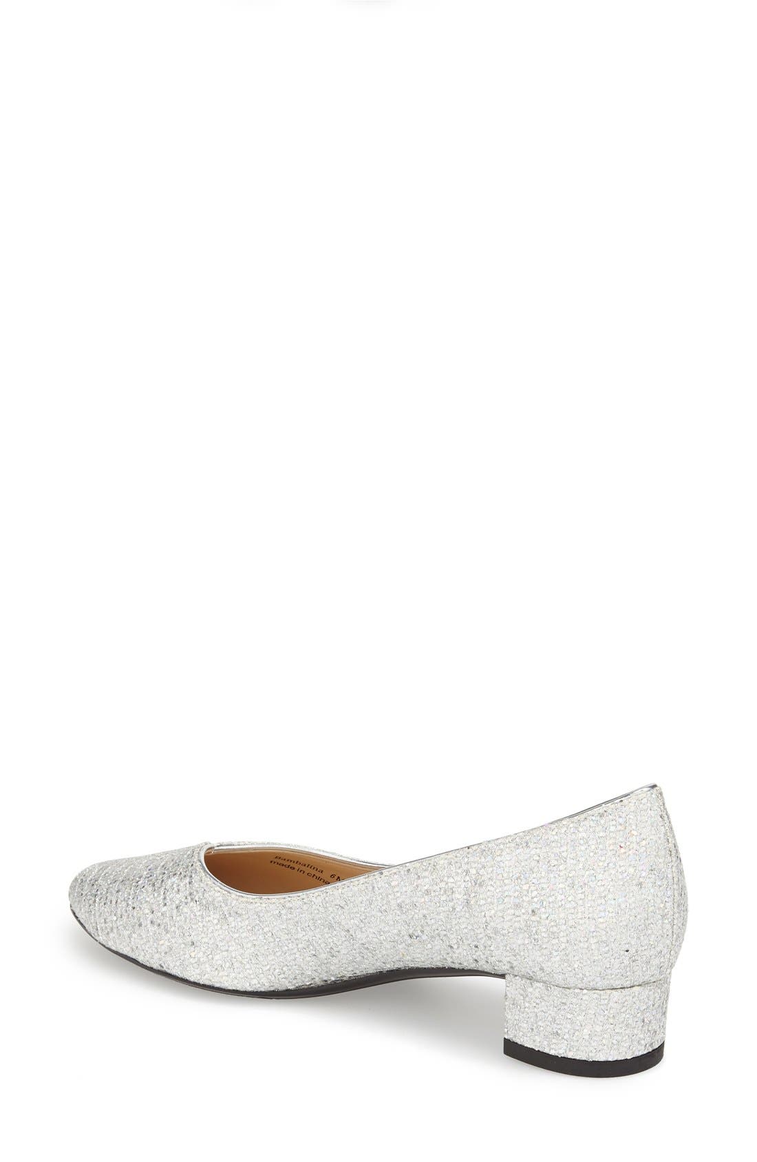 'Bambalina' Block Heel Glitter Pump, Alternate, color, SILVER GLITTER FABRIC