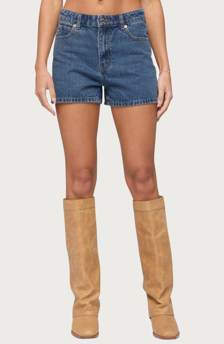 EDIKTED Milena Denim Shorts, Main, color, 