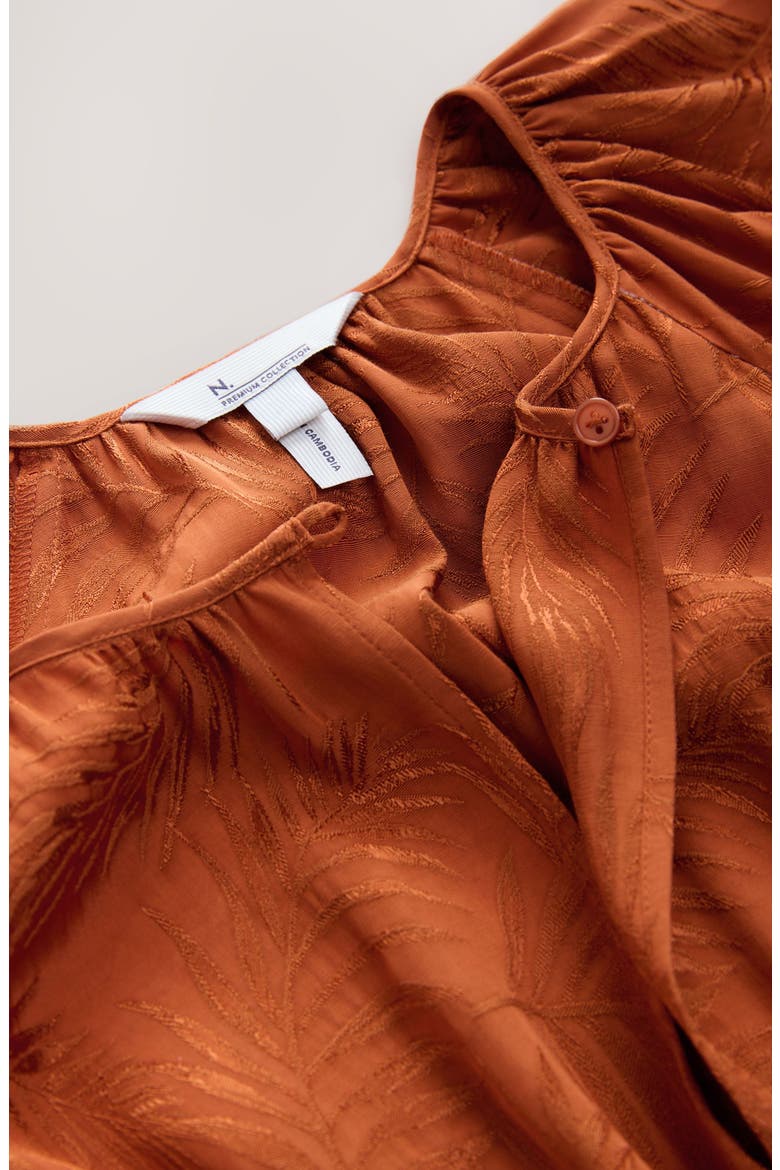 Tonal Jacquard Long Sleeve Maxi Dress, Alternate, color, ORANGE