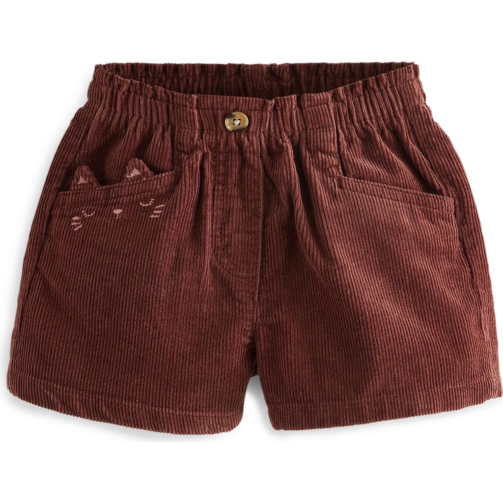 Next Kids' Corduroy Shorts & Cat Tights In Brown