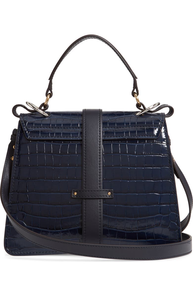Chloé Medium Aby Croc Embossed Calfskin Shoulder Bag, Alternate, color,