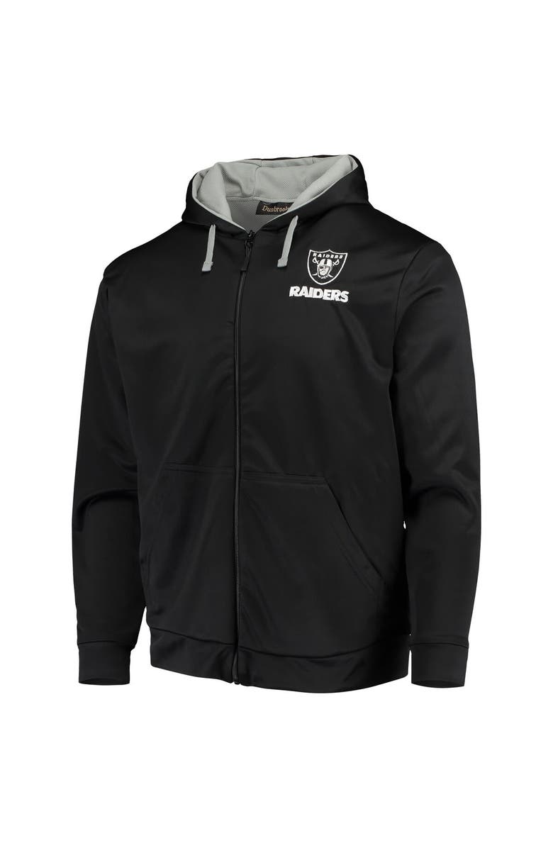 DUNBROOKE Men's Dunbrooke Black/Gray Las Vegas Raiders Apprentice Full-Zip Hoodie, Alternate, color, Black