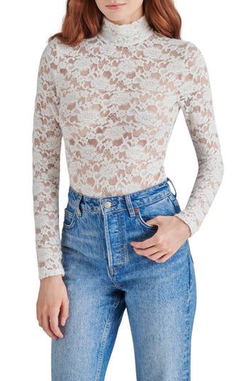 Steve Madden Cassi Lace Long Sleeve Bodysuit