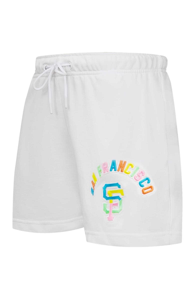 PRO STANDARD Women's Pro Standard  White San Francisco Giants Washed Neon Shorts, Alternate, color, White