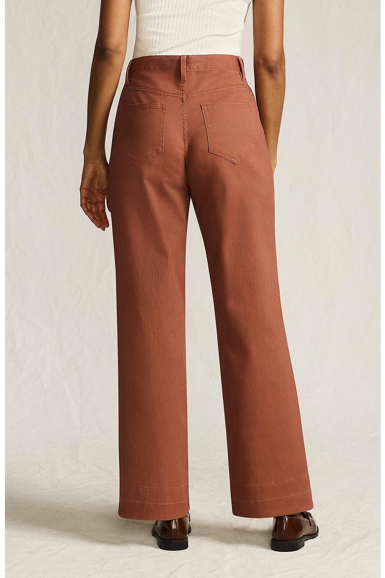 High Rise 5 Pocket Wide Leg Chino Pants, Alternate, color, Rich Ginger Brown