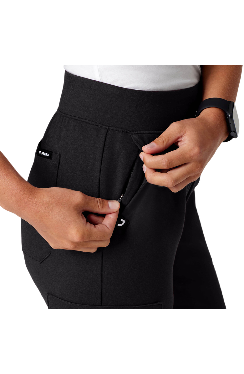 JAANUU Rubi Women's 6-Pocket Slim Knit Scrub Jogger, Alternate, color, Black