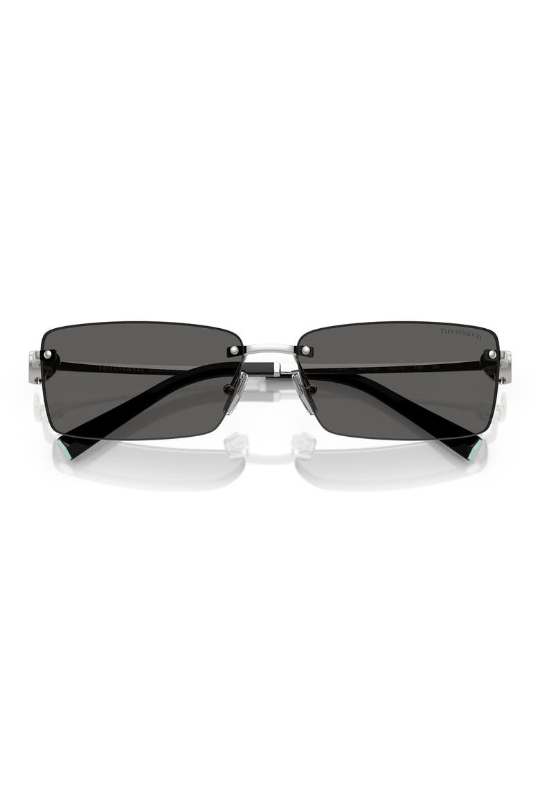 60mm Rectangular Sunglasses, Alternate, color, SILVER