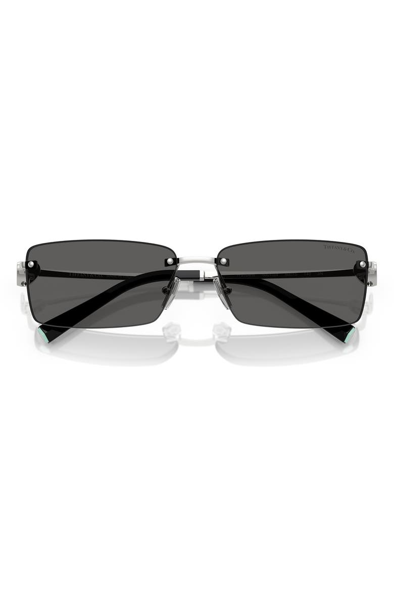 Tiffany & Co. 60mm Rectangular Sunglasses, Alternate, color, Silver