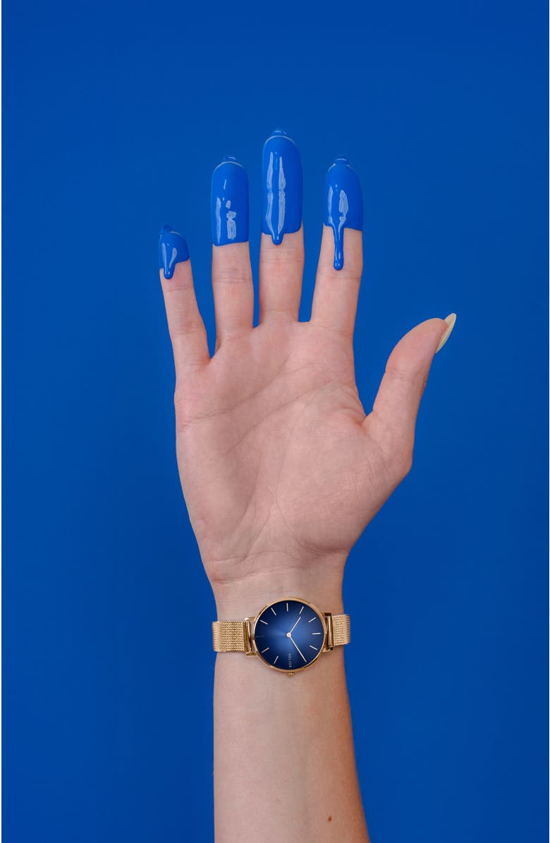 Solios Watches The Solar Mini | Blue Dial - Rose Gold Case, Alternate, color, 