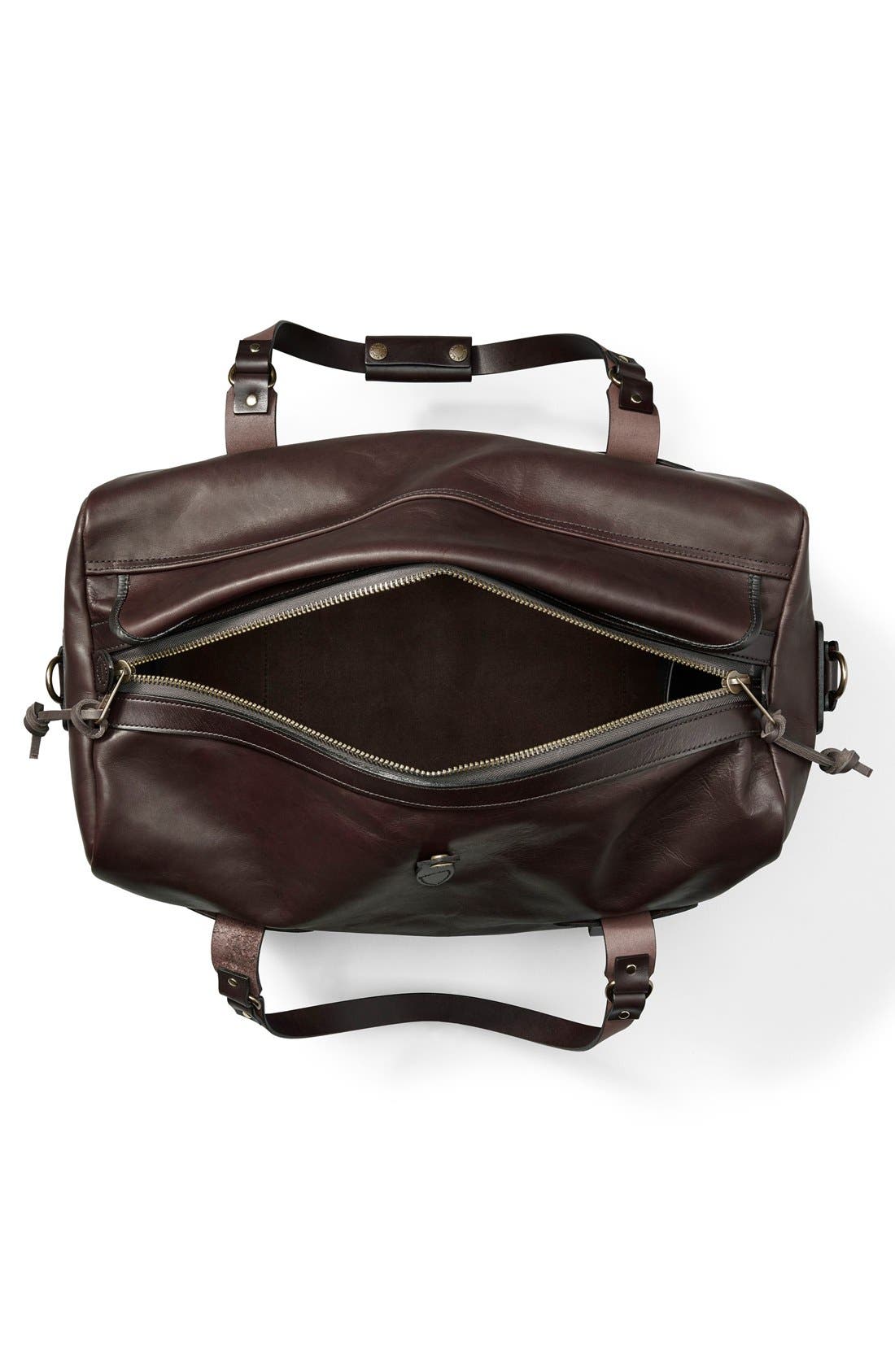 Filson Weatherproof Leather Duffle Bag, Alternate, color, 