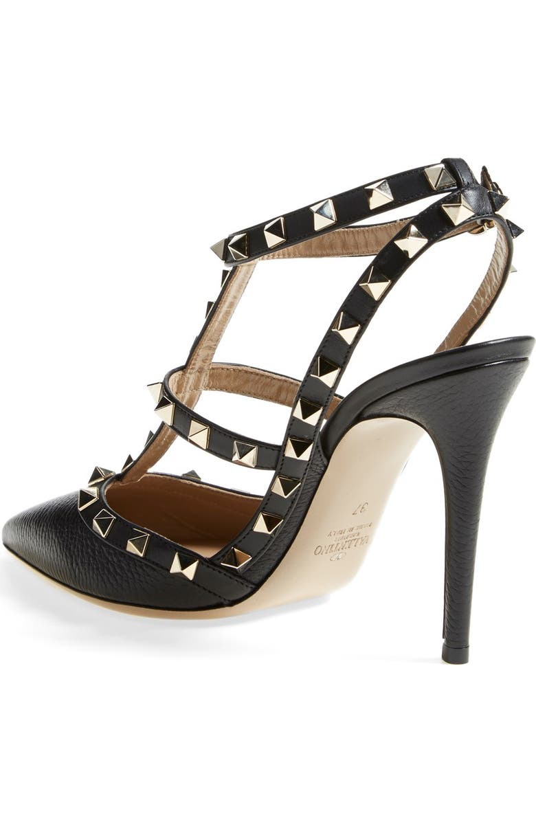 Valentino Garavani Rockstud T-Strap Pointy Toe Pump, Alternate, color,