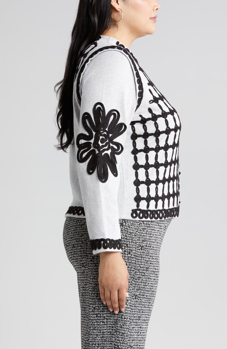 NIC+ZOE Romantic Soutache Knit Jacket, Alternate, color, 