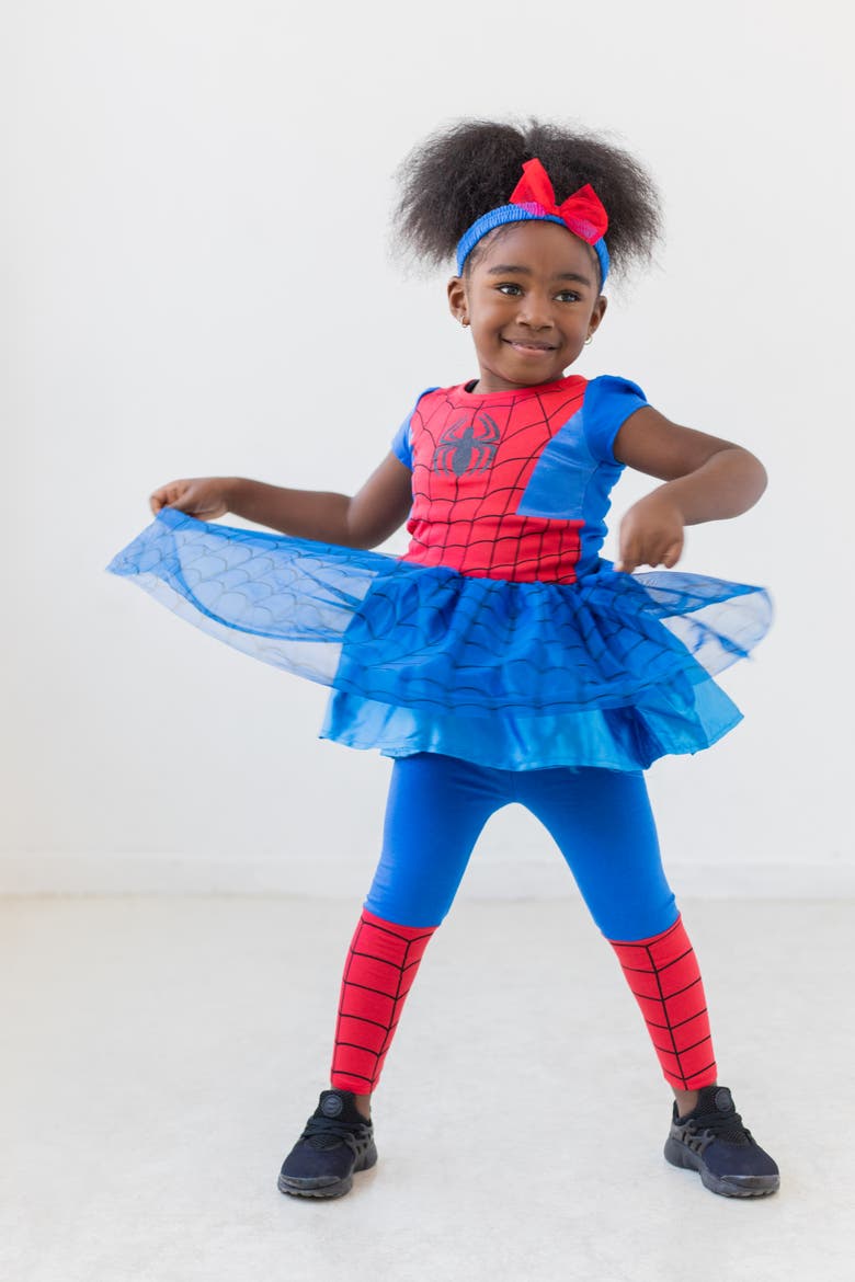 Spider-Man Cosplay Tutu Dress and Leggings Set, Alternate, color, Spider Man Red Blue