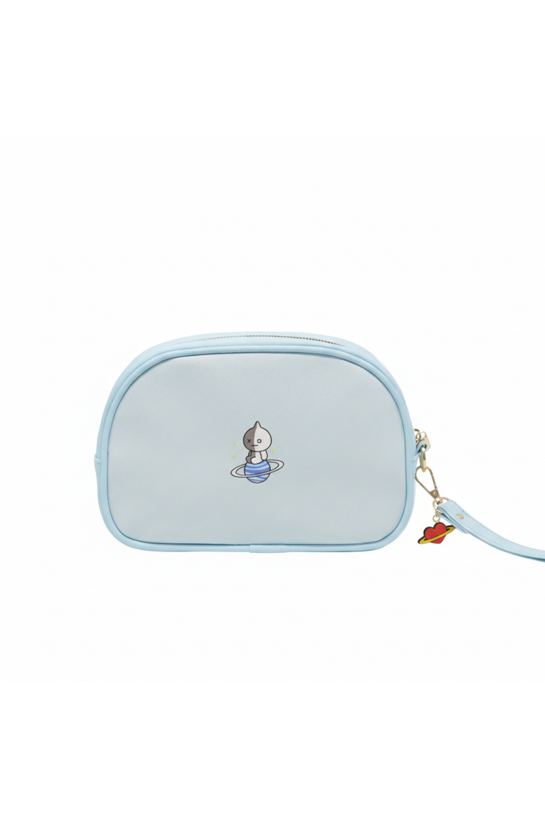 Bt21 Core Arch Makeup Bag With Removable Wristlet, Alternate, color, Light Blue