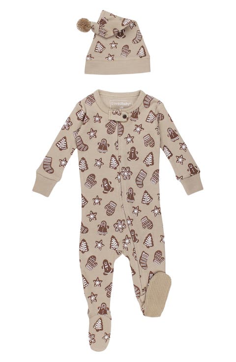 Kids' Holiday Thermal Two-Way Zip Footie & Cap Set