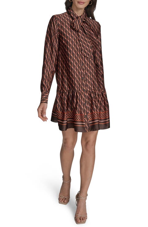 Long Sleeve Drop Waist Shirtdress