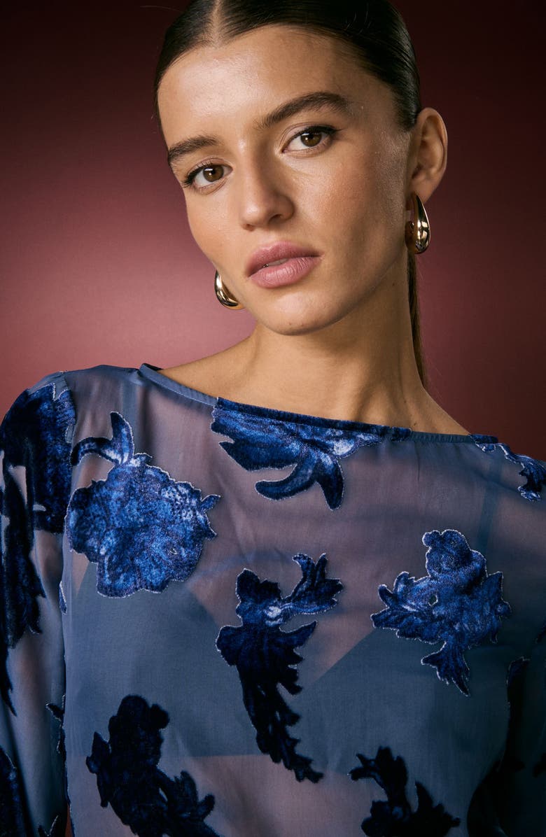 NEXT Flocked Mesh Top, Alternate, color, Blue