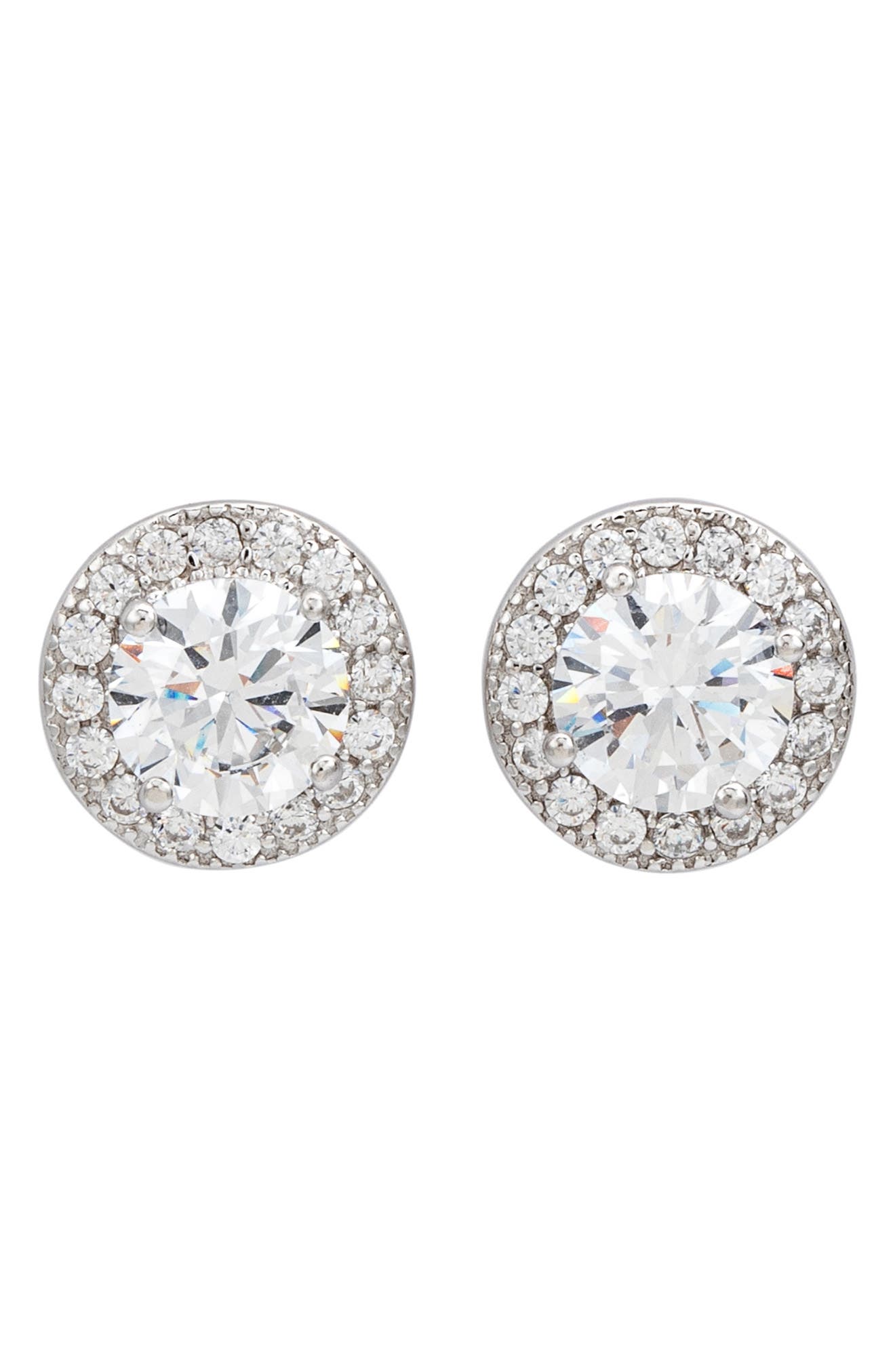 SUZY LEVIAN Halo Cubic Zirconia Stud Earrings