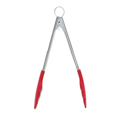 Cuisipro 9.5 Inch Tongs With Teeth, Red In Red