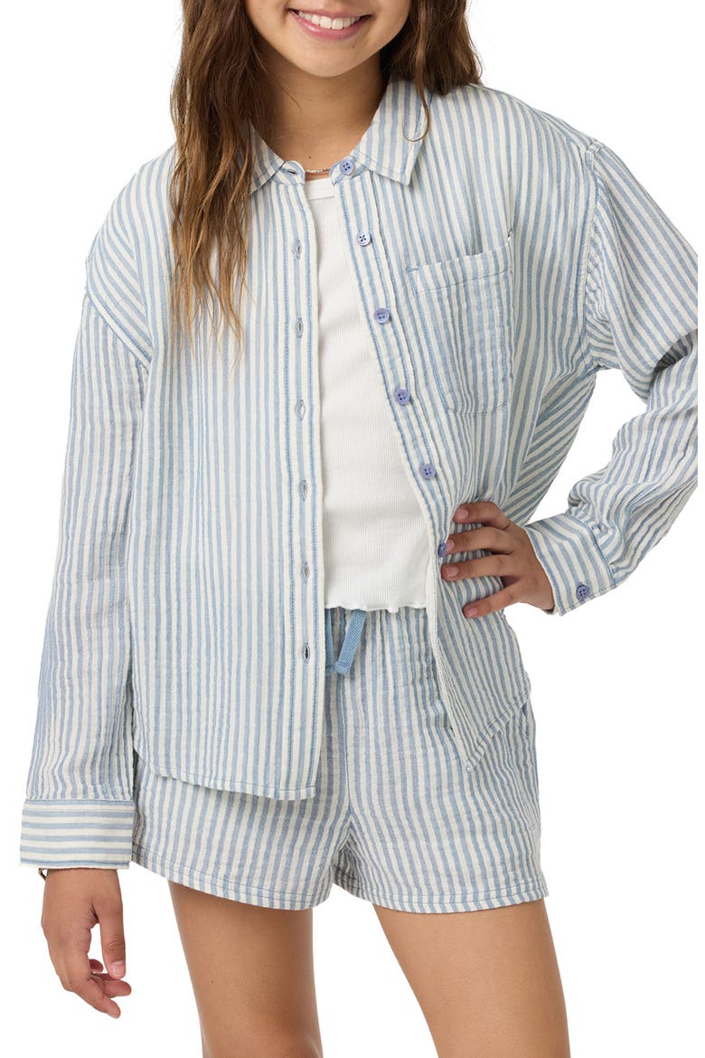 Kids' Leni Long Sleeve Stripe Shirt, Alternate, color, TOFU