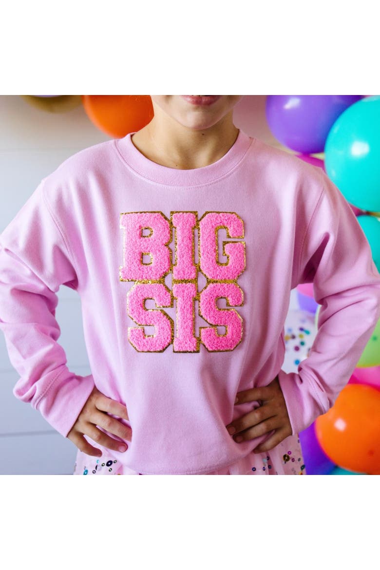 Big Sis Patch Sweatshirt, Alternate, color, Pink