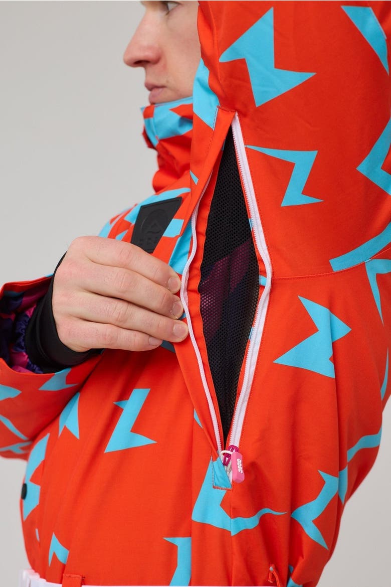 Starman Ski Suit Men's, Alternate, color, Red with blue patterns