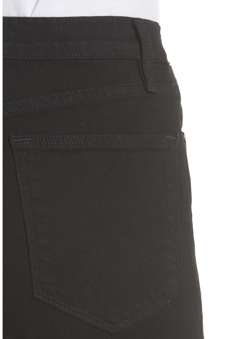 Le High Split Hem Skinny Jeans, Alternate, color, FILM NOIR