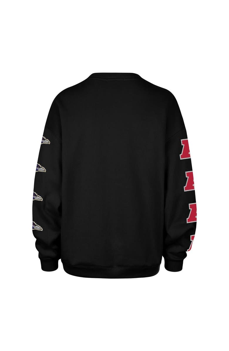 '47 Women's '47 Black Baltimore Ravens Go Big Oversized Pullover Sweatshirt, Alternate, color, Black