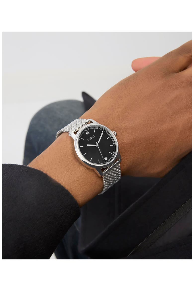 Chandler Mesh Strap Watch, 40mm, Alternate, color, SILVER TONE